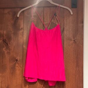 A New Day Hot Pink Pleated Spaghetti Strap Cami